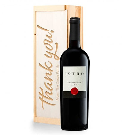 Thank You Personalized Wine Crate with Istro