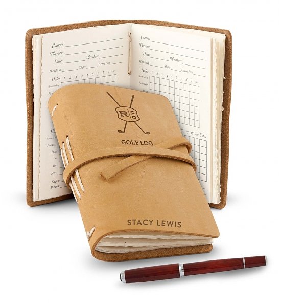 Personalized Leather Golf Log and Pen Gift Set
